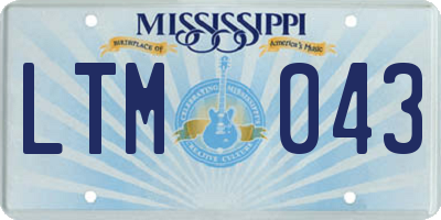 MS license plate LTM043