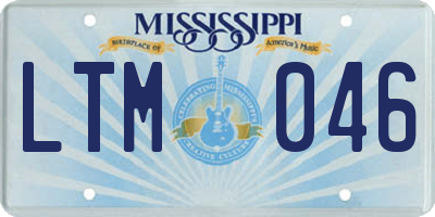 MS license plate LTM046