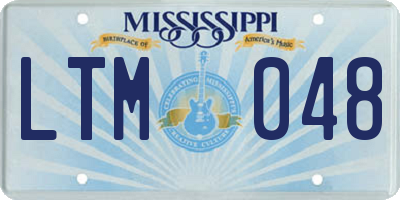 MS license plate LTM048