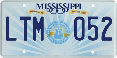 MS license plate LTM052