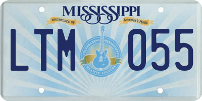 MS license plate LTM055