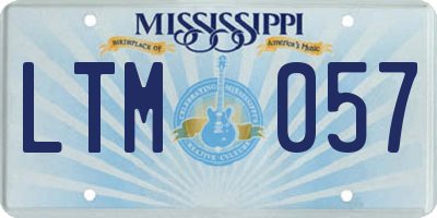 MS license plate LTM057