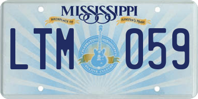 MS license plate LTM059