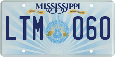 MS license plate LTM060