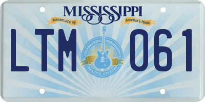 MS license plate LTM061