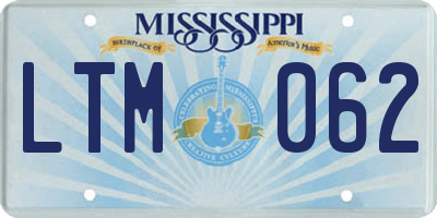 MS license plate LTM062