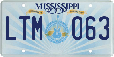 MS license plate LTM063