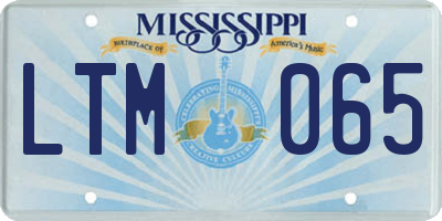 MS license plate LTM065
