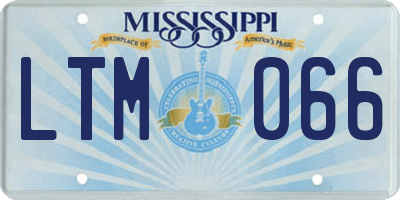 MS license plate LTM066
