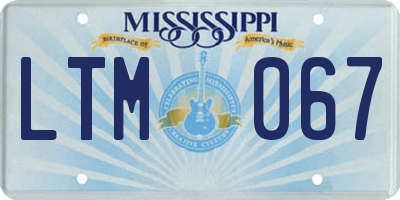 MS license plate LTM067