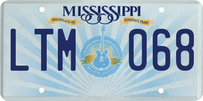 MS license plate LTM068