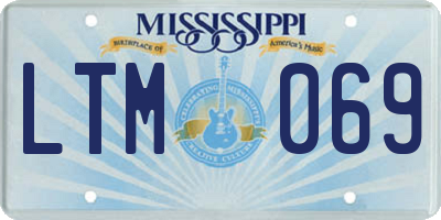 MS license plate LTM069