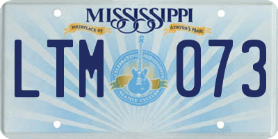 MS license plate LTM073