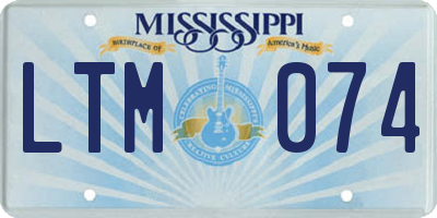 MS license plate LTM074