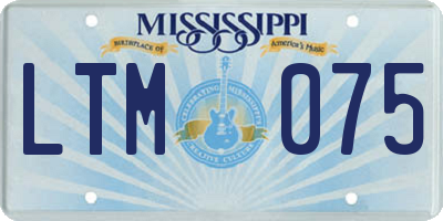 MS license plate LTM075