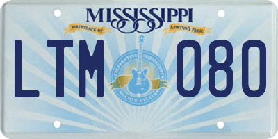 MS license plate LTM080