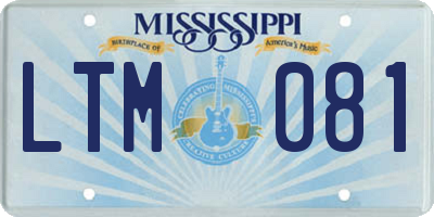 MS license plate LTM081