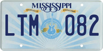MS license plate LTM082
