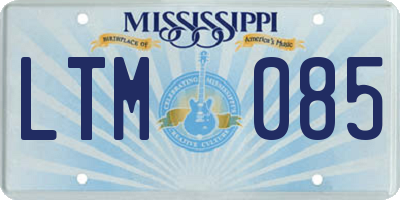 MS license plate LTM085
