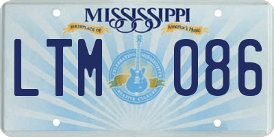 MS license plate LTM086