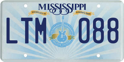 MS license plate LTM088