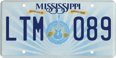 MS license plate LTM089