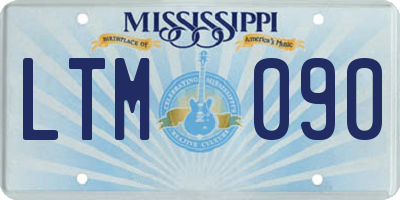 MS license plate LTM090
