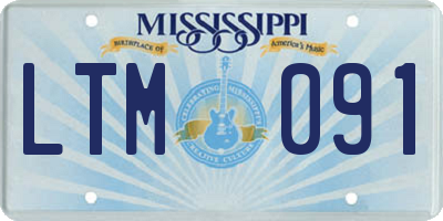 MS license plate LTM091