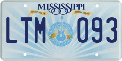 MS license plate LTM093