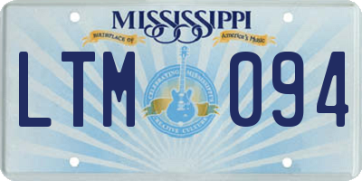 MS license plate LTM094
