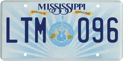 MS license plate LTM096