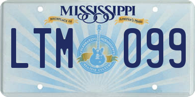 MS license plate LTM099