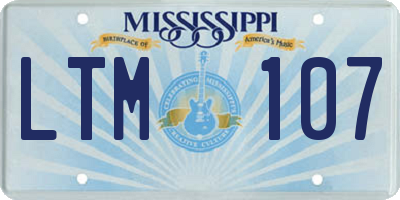MS license plate LTM107
