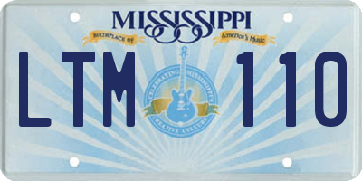 MS license plate LTM110