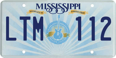 MS license plate LTM112