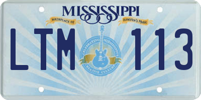 MS license plate LTM113