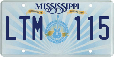 MS license plate LTM115