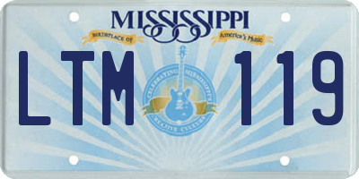 MS license plate LTM119