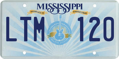 MS license plate LTM120
