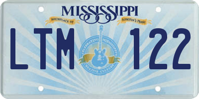 MS license plate LTM122