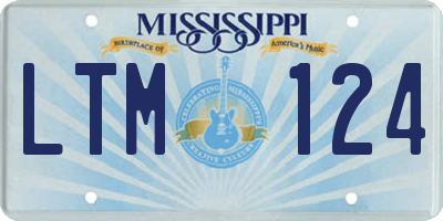MS license plate LTM124