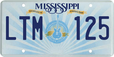 MS license plate LTM125