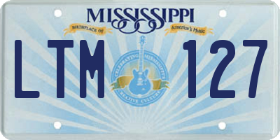 MS license plate LTM127