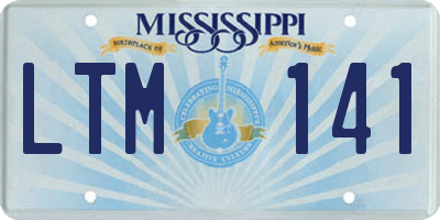 MS license plate LTM141