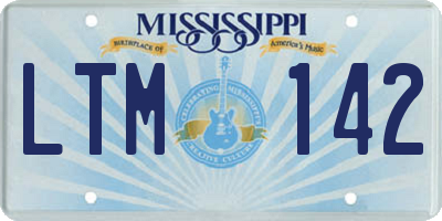 MS license plate LTM142