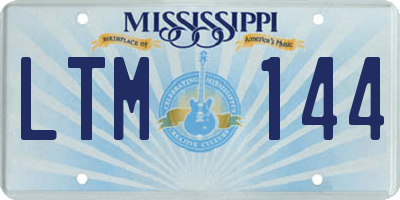 MS license plate LTM144