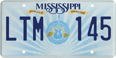 MS license plate LTM145
