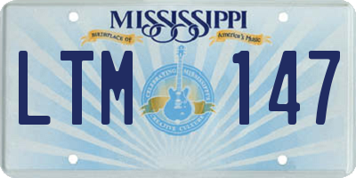MS license plate LTM147