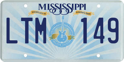 MS license plate LTM149