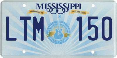 MS license plate LTM150